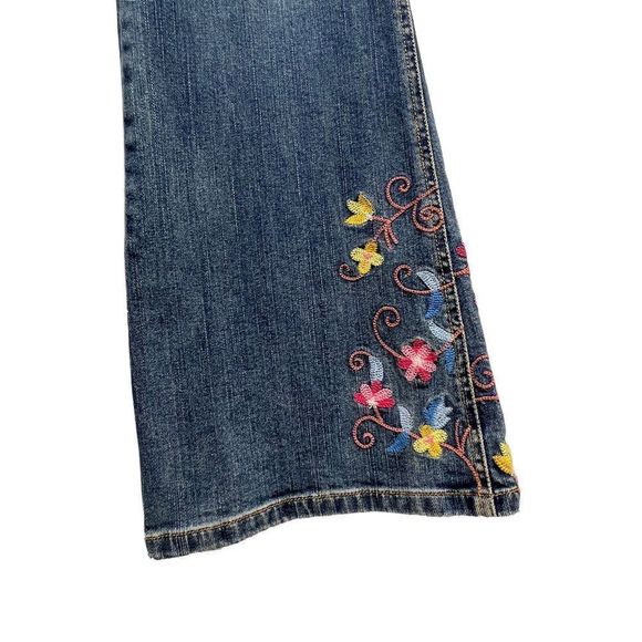 Tommy Hilfiger 2005  Retro Hippie Flower Flare  Embroidered Jeans Size 8 - Picture 5 of 7